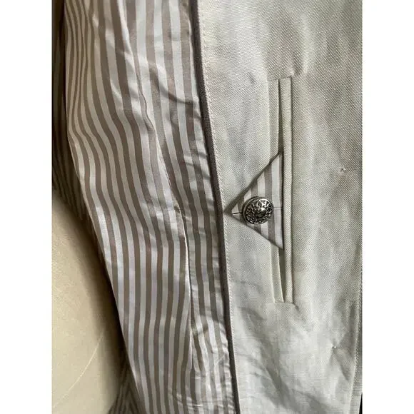 Tocca New Cream Ivory Linen Viscose Trench Coat Belted - Picture 11 of 12